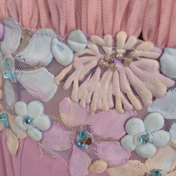 Y2K Ema Savahl Floral Ombré Halter Fairy Dress - Picture 8 of 12